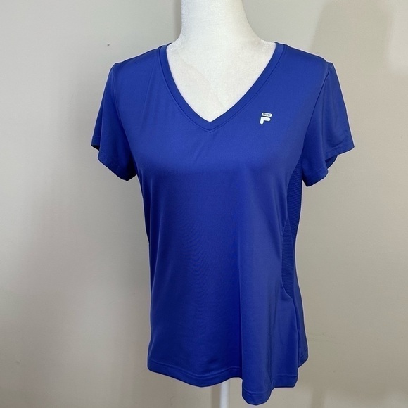 Fila sz lg athleisure top   Short sleeves   V- neck royal blue - Picture 7 of 12